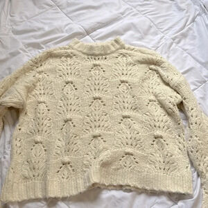 Aerie White Knit Sweater oversized small NWT